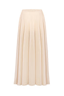 Cream sheer midi skirt by ELENAREVA, featuring lightweight, flowy fabric and a stylish midi length.