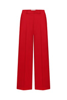Red straight-leg trousers by ELENAREVA, featuring a tailored fit and classic style, displayed on a neutral background.