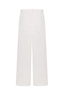 Light-colored ivory straight-leg jeans by ELENAREVA, showing the fitted waistband and classic denim style.