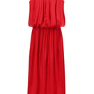 Red Balloon Midi Dress by ELENAREVA featuring a flowy silhouette and mid-length design, perfect for stylish occasions.