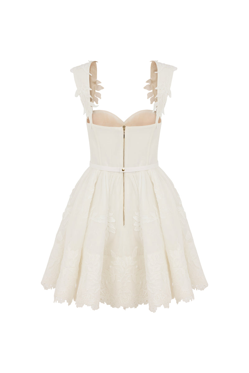 AISA Emma white mini dress with sleeveless design and fitted silhouette, perfect for casual or summer wear.
