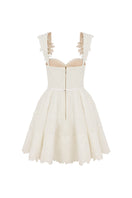 White Emma mini dress by AISA, featuring a stylish, fitted design perfect for casual or semi-formal occasions.