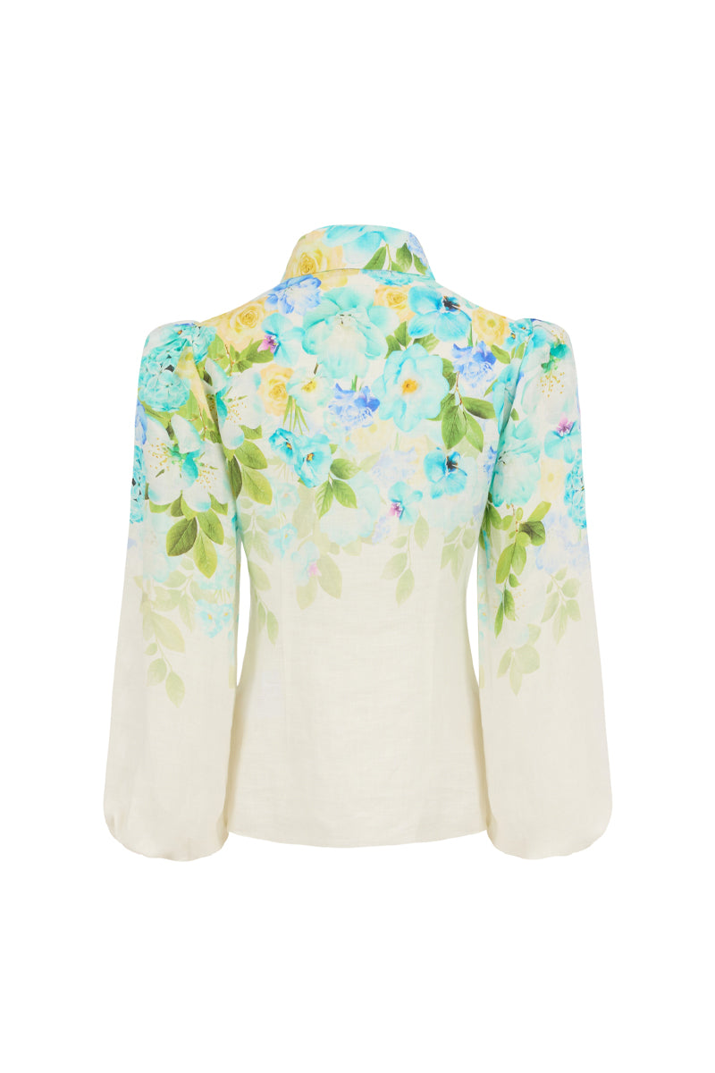 AISA Arielle shirt in soft fabric with a stylish collar and button details, displayed on a hanger.