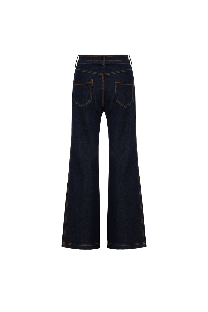 AISA Royce denim jeans featuring a classic fit, blue denim fabric, and five-pocket design on a neutral background.