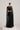 BLACK FALL-PANELLED TEXTURED SATIN GOWN - CULT MIA