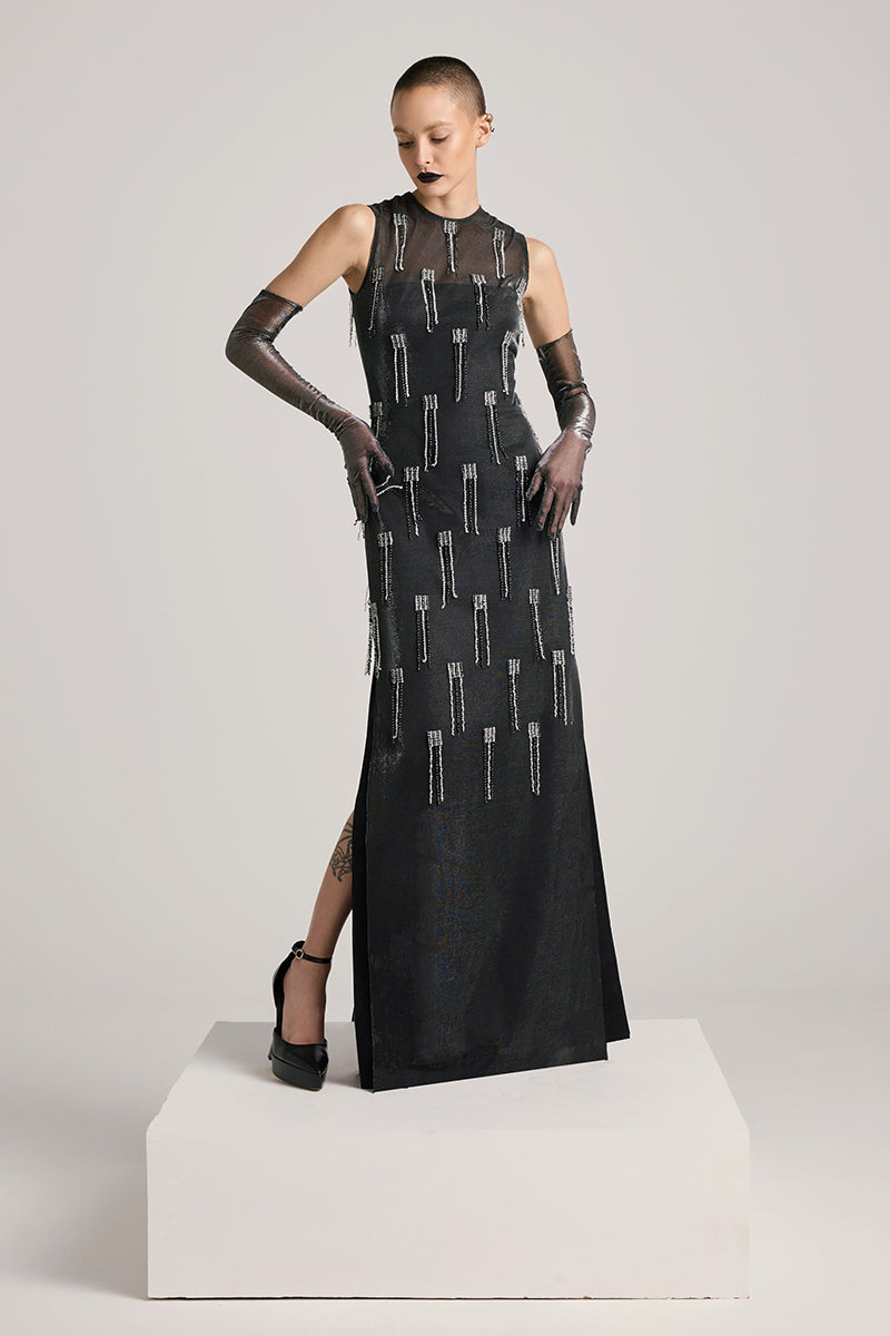 sequin tassel maxi dress Buy Black Occasion Long Sleeve Sequin Tassle Maxi Dress from Next USA