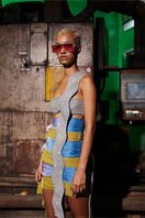 AKHL sequined tie-up mini dress featuring a fitted silhouette and shimmering details, perfect for stylish evening wear.