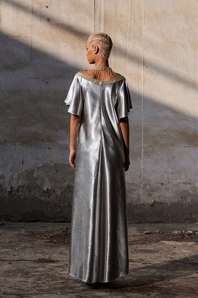 SEQUIN EMBROIDERED BIAS MAXI DRESS - CULT MIA