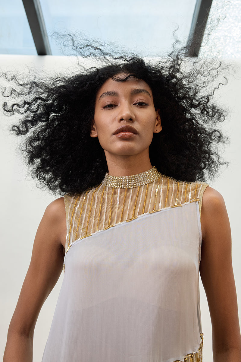 THE SUSPENDED SEQUINS ASYMMETRIC DRESS - CULT MIA