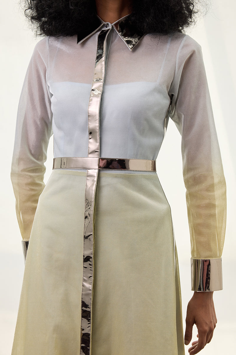 METALLIC SHIRT DRESS - CULT MIA