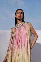 Elegant AKHL Sunset Dress gown with woven fabric and flowing design, perfect for formal occasions.