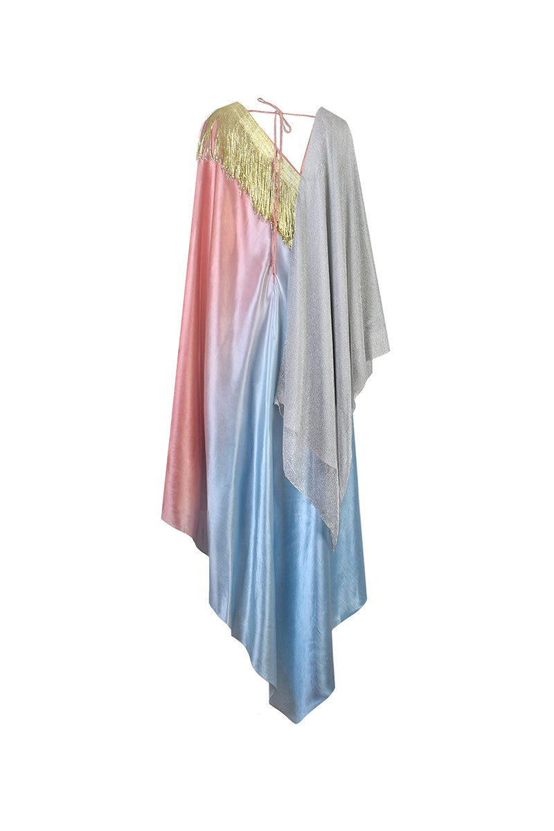 METALLIC MESH ASYMMETRIC KAFTAN - CULT MIA