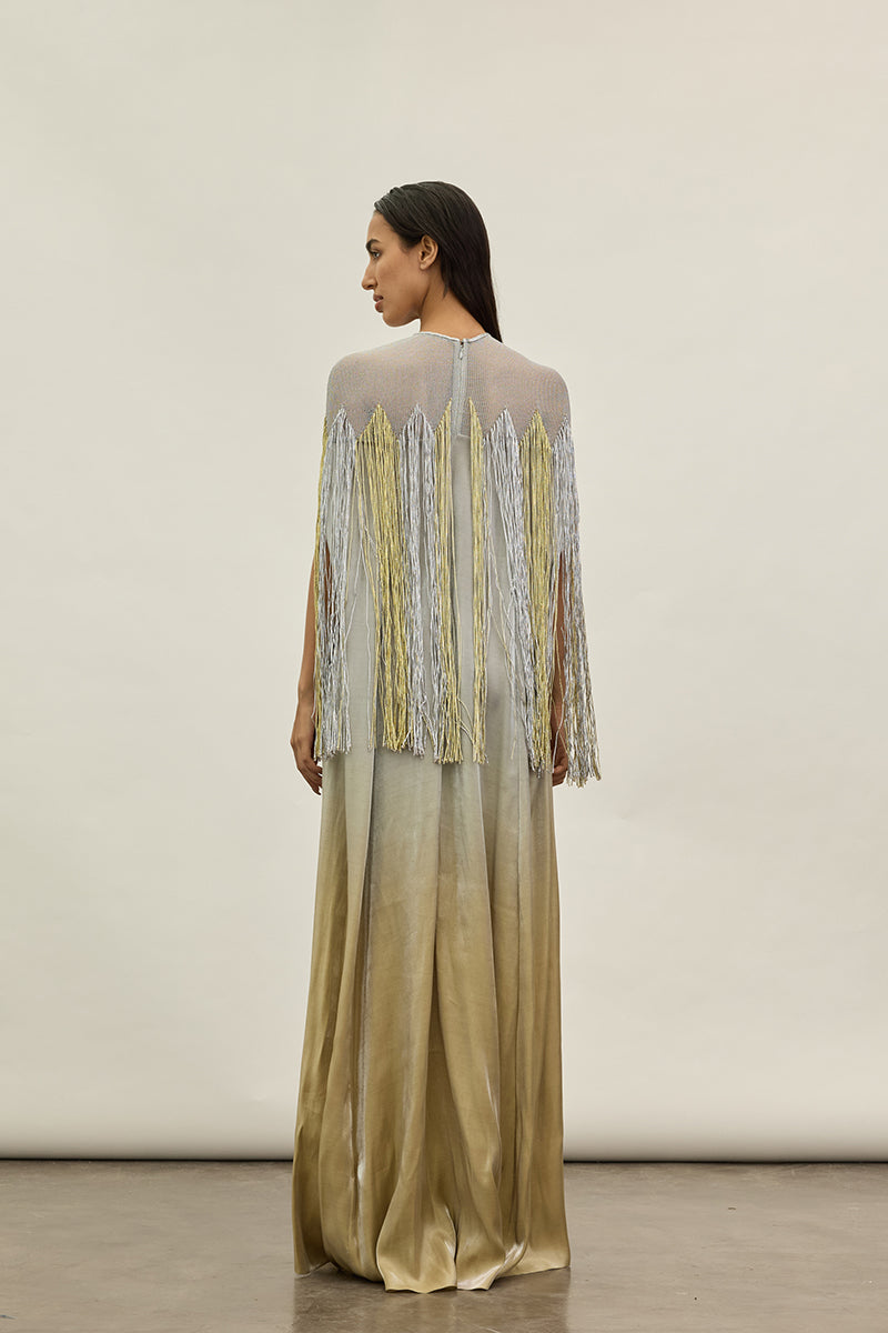 GOLD AND SILVER METALLIC KAFTAN - CULT MIA