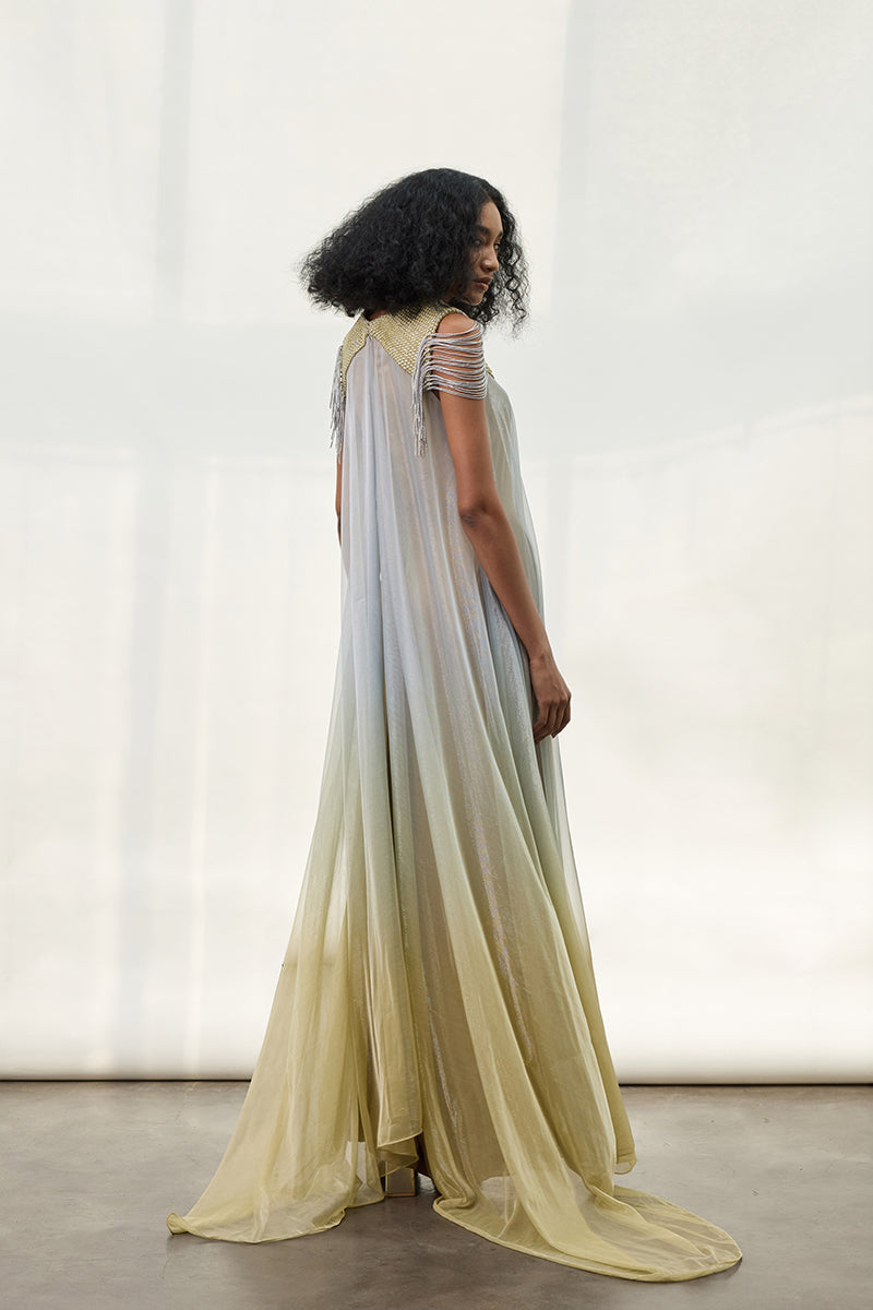 WOVEN YOKE KAFTAN DRESS - CULT MIA