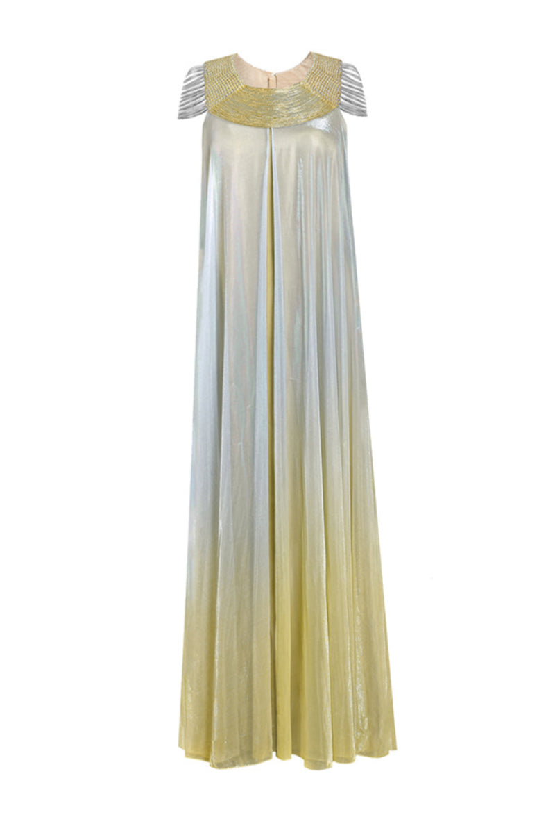 WOVEN YOKE KAFTAN DRESS - CULT MIA