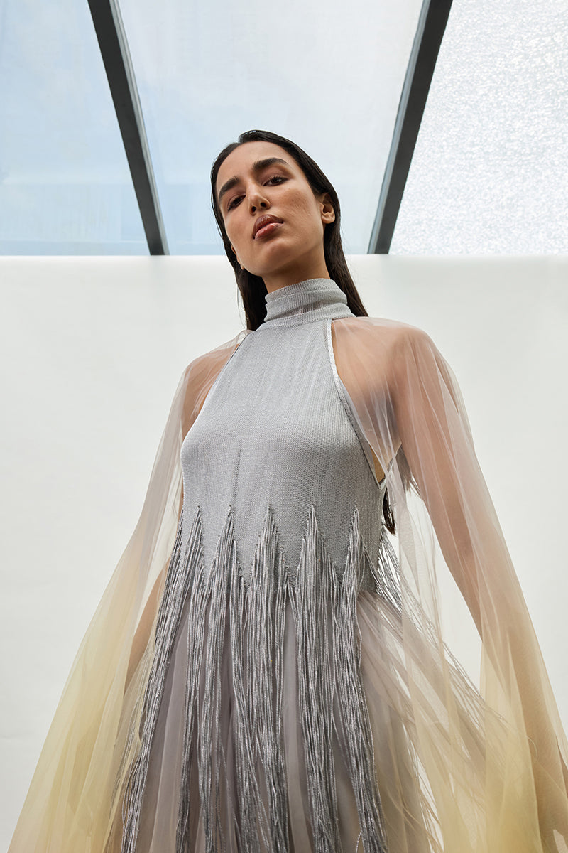 THE TWILIGHT HALTER FRINGED DRESS - CULT MIA