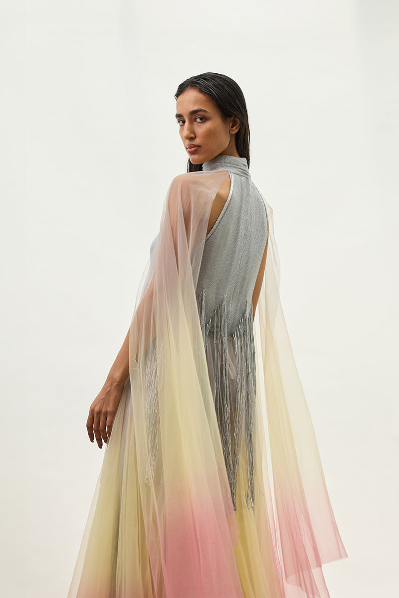 THE TWILIGHT HALTER FRINGED DRESS - CULT MIA