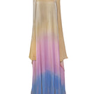 Front view of the AKHL Gold Plate Spectrum Dress gown featuring a sleek, elegant design with shimmering gold accents.