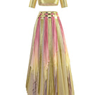 AKHL Interwoven Gradient Metallic Co-ords set featuring a shimmering, multi-tonal design in a stylish, modern ensemble.