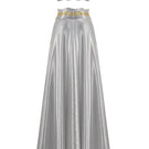 AKHL metallic wave satin co-ords ensemble featuring a stylish top and matching pants with a shiny, smooth satin finish.