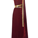 AKHL velvet metallic wrap dress, elegant gown with long sleeves and V-neck, showcased from the front view.