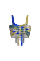 Sculpted interwoven bustier top by AKHL featuring a fitted design with intricate woven detailing on the front.