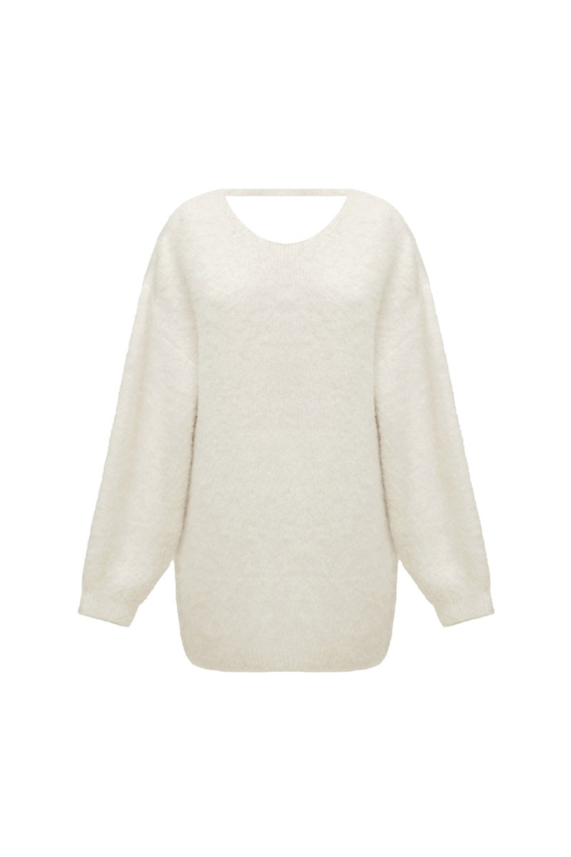 ALEXA CREAM MINI SWEATER DRESS