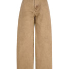 Brown Alex pants by Lorena Saravia, stylish tailored pants with a sleek fit, shown from the front view.