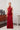 ALIUR DEEP RED HALTER NECK EVENING DRESS - CULT MIA