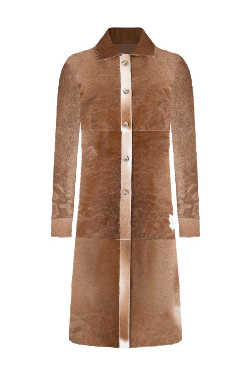 ZUT Flemington leather coat featuring a sleek design, visible stitching, and a classic collar, perfect for stylish winter wear.