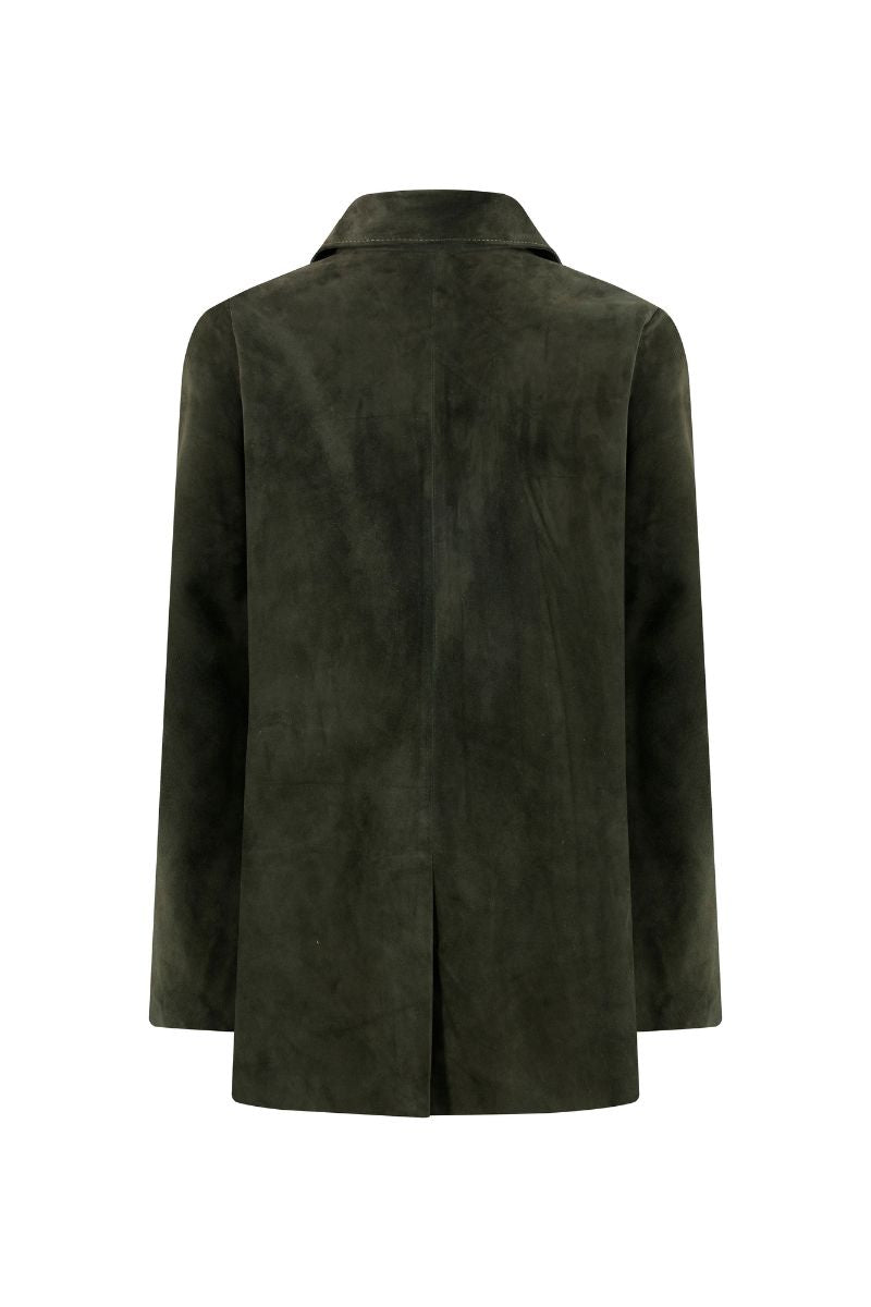 ZUT Madalena suede blazer in camel color, stylish jacket with tailored fit and soft suede texture, perfect for layered looks.