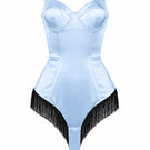 Junie AMI Fringe Bodysuit underwear featuring fringe trim, form-fitting design, and sleek fabric for a stylish, modern look.