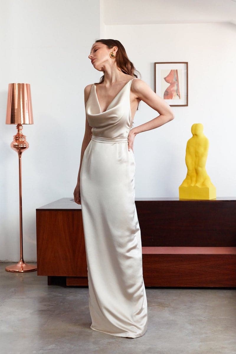 UNDRESS AMILA BEIGE SATIN BACKLESS MAXI DRESS | Cult Mia UNDRESS AMILA BEIGE SATIN BACKLESS MAXI DRESS | Cult Mia