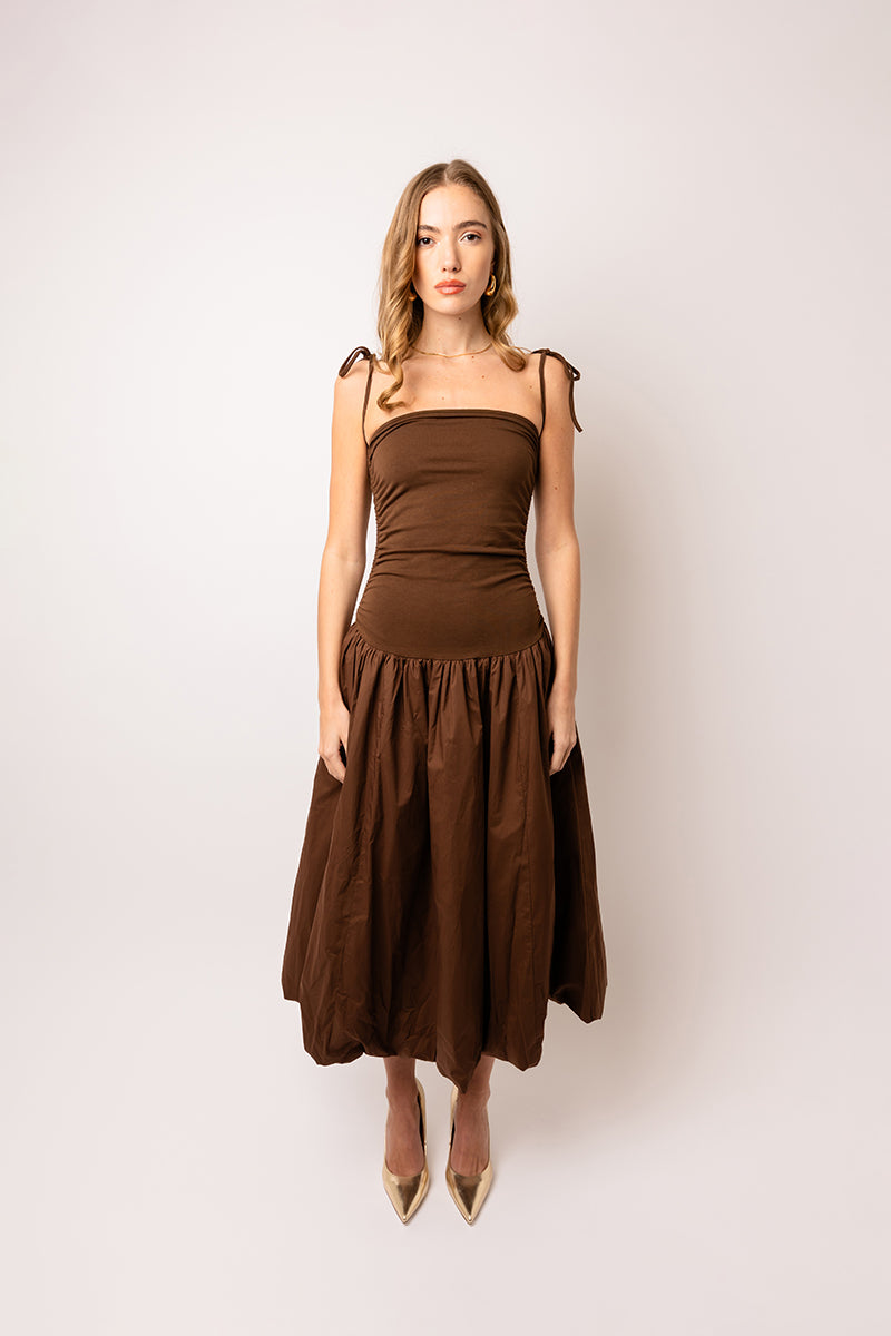 ALEXA DRESS IN CHOCOLATE - CULT MIA