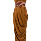 Andrea Iyamah ADI Knit Kaftan Dress, stylish maxi dress with intricate knit details, front view showing relaxed fit and elegant design.