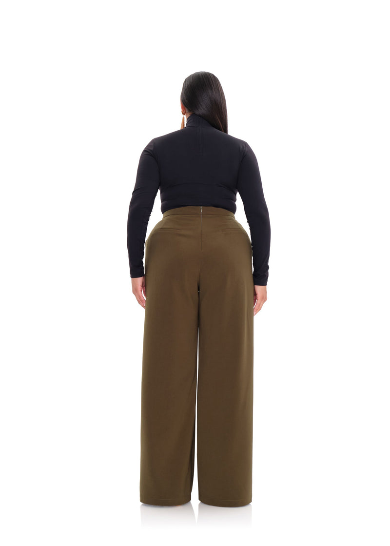 ATTA BOOTCUT PANTS IN OLIVE - CULT MIA