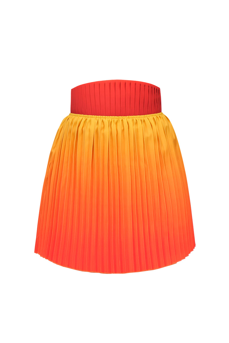KATA PLEATED MINI SKIRT IN ADWA RED PRINT - CULT MIA