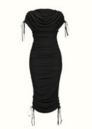 Black Ratu mesh maxi dress by Andrea Iyamah, featuring semi-sheer fabric and elegant design, perfect for stylish occasions.