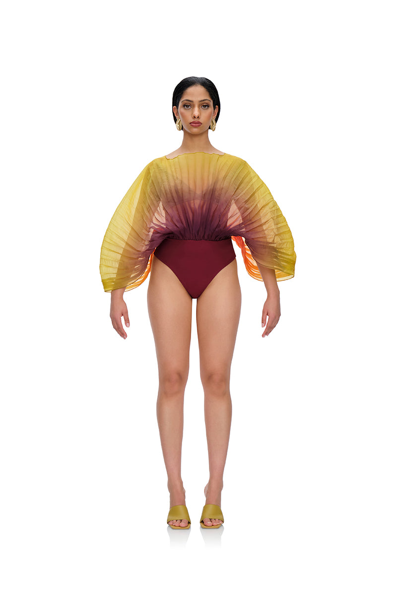 SOMBRA BODYSUIT IN ADWA RED PRINT - CULT MIA