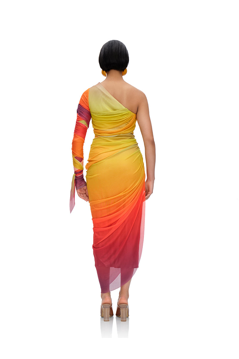 TURI MESH DRESS IN MULTIPRINT - CULT MIA