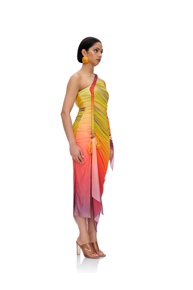 TURI MESH DRESS IN MULTIPRINT - CULT MIA
