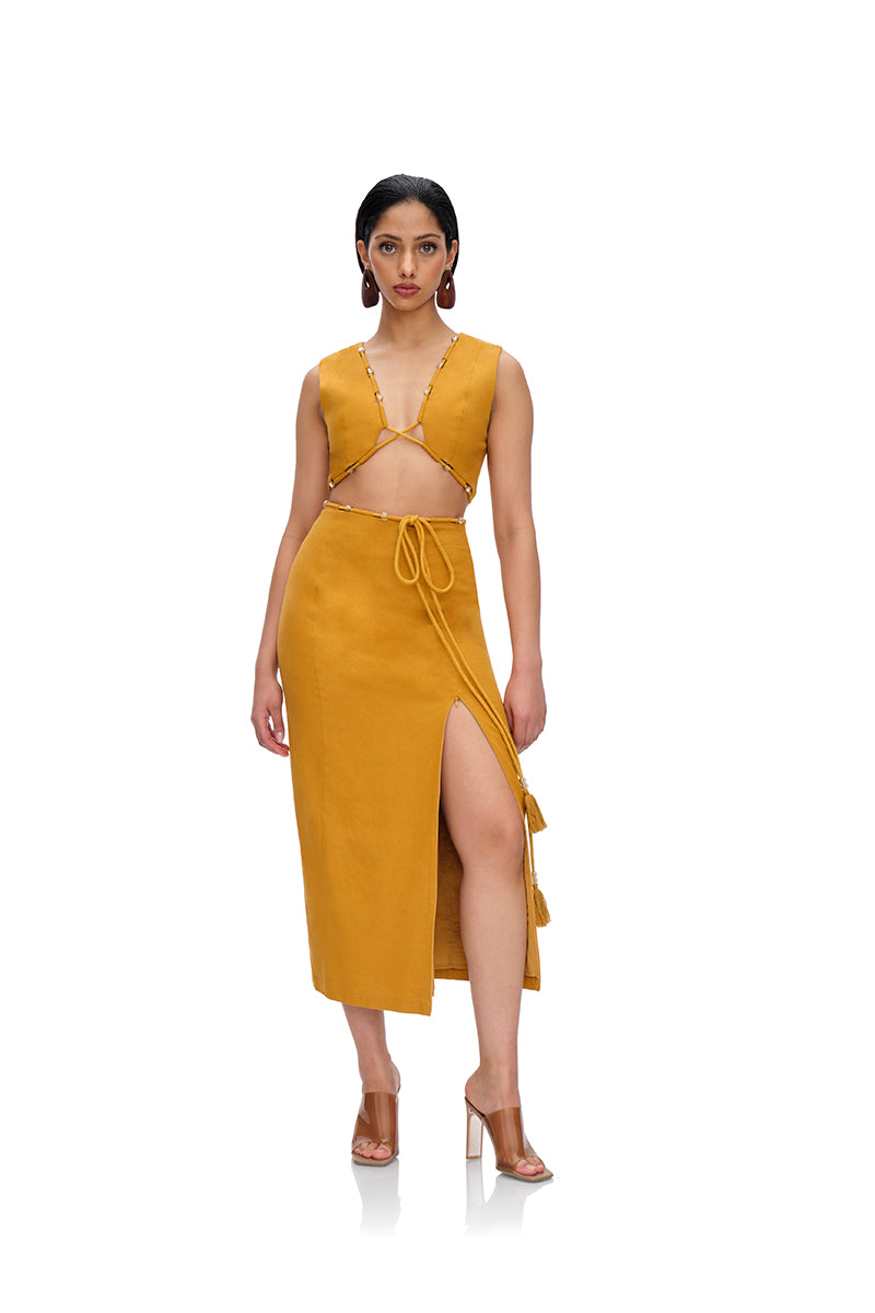 VELA CUT OUT MIDI DRESS - CULT MIA