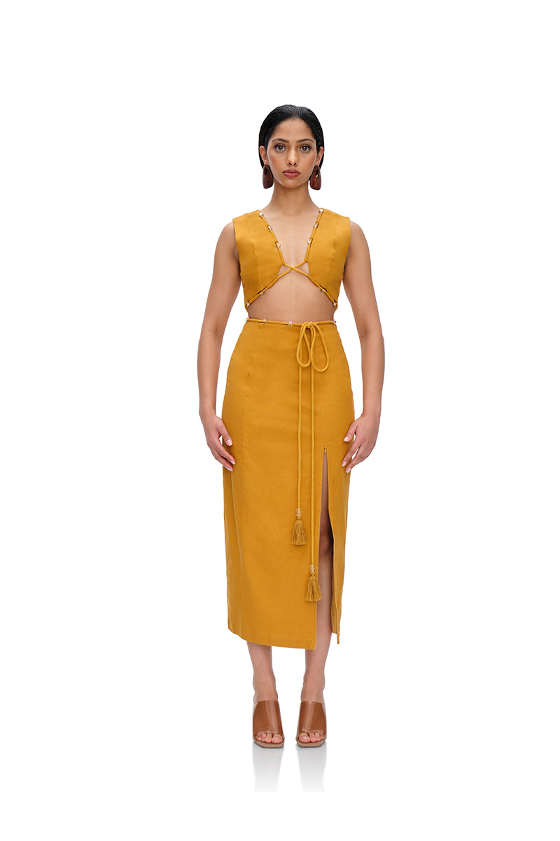 VELA CUT OUT MIDI DRESS - CULT MIA