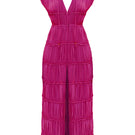 Magenta Andrea Iyamah Sina tunic maxi dress with flowing fabric and stylish design, front view showcasing elegant details.