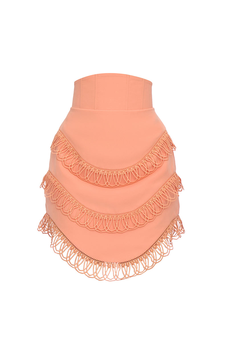 RIZO POWDER PEACH  CORSET MINI SKIRT - CULT MIA