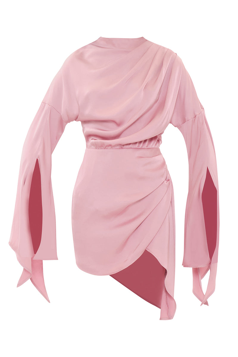 KARI MINI DRESS IN POWDER PINK - CULT MIA