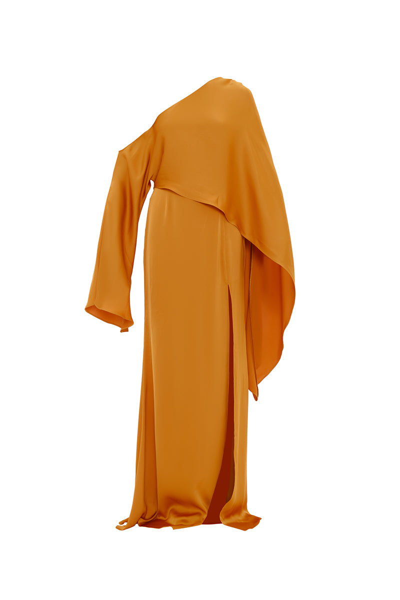 LEENA FULL LENGTH DRESS IN GOLD - CULT MIA
