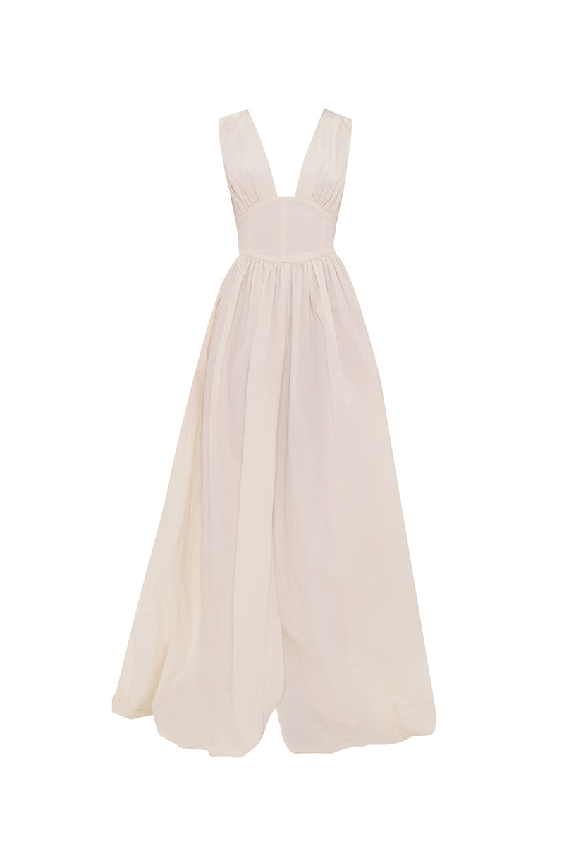 REXI COTTON MAXI DRESS IN LIMESTONE - CULT MIA