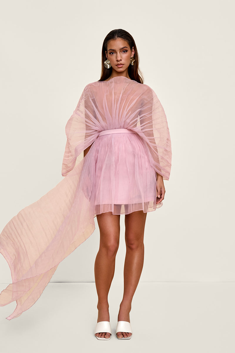 IME MINI SKIRT IN POWDER PINK - CULT MIA