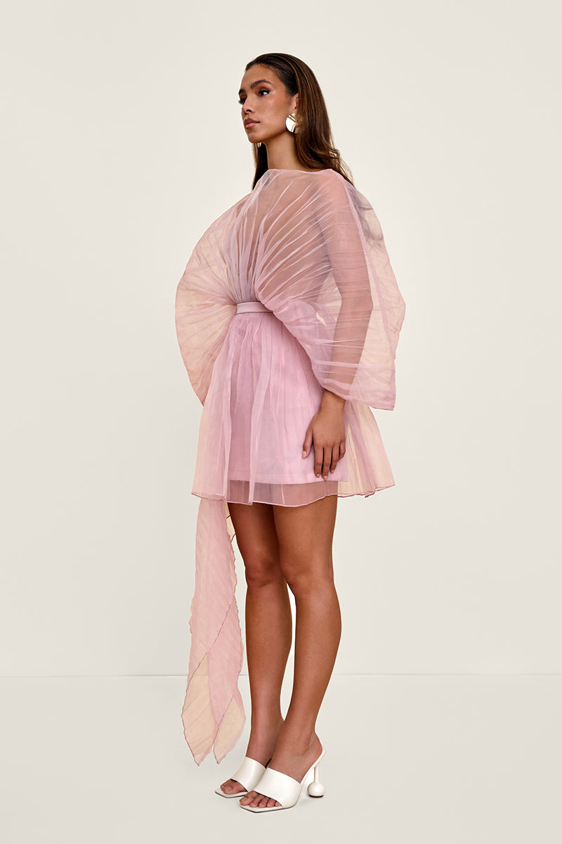 IME MINI SKIRT IN POWDER PINK - CULT MIA